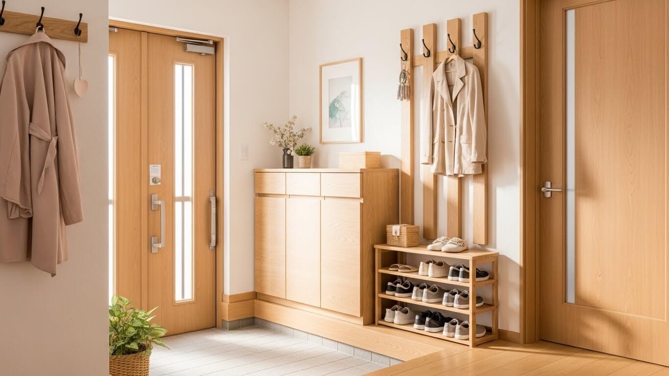 外出前後が滞らない玄関づくり｜持ち物を集約する配置ルール