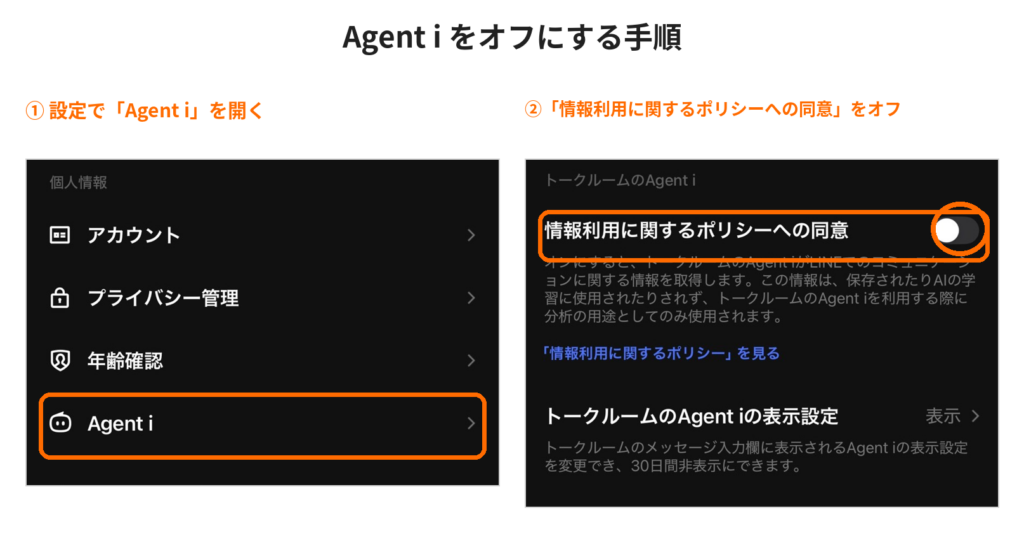 LINEAIのAgentiをオフにする手順
